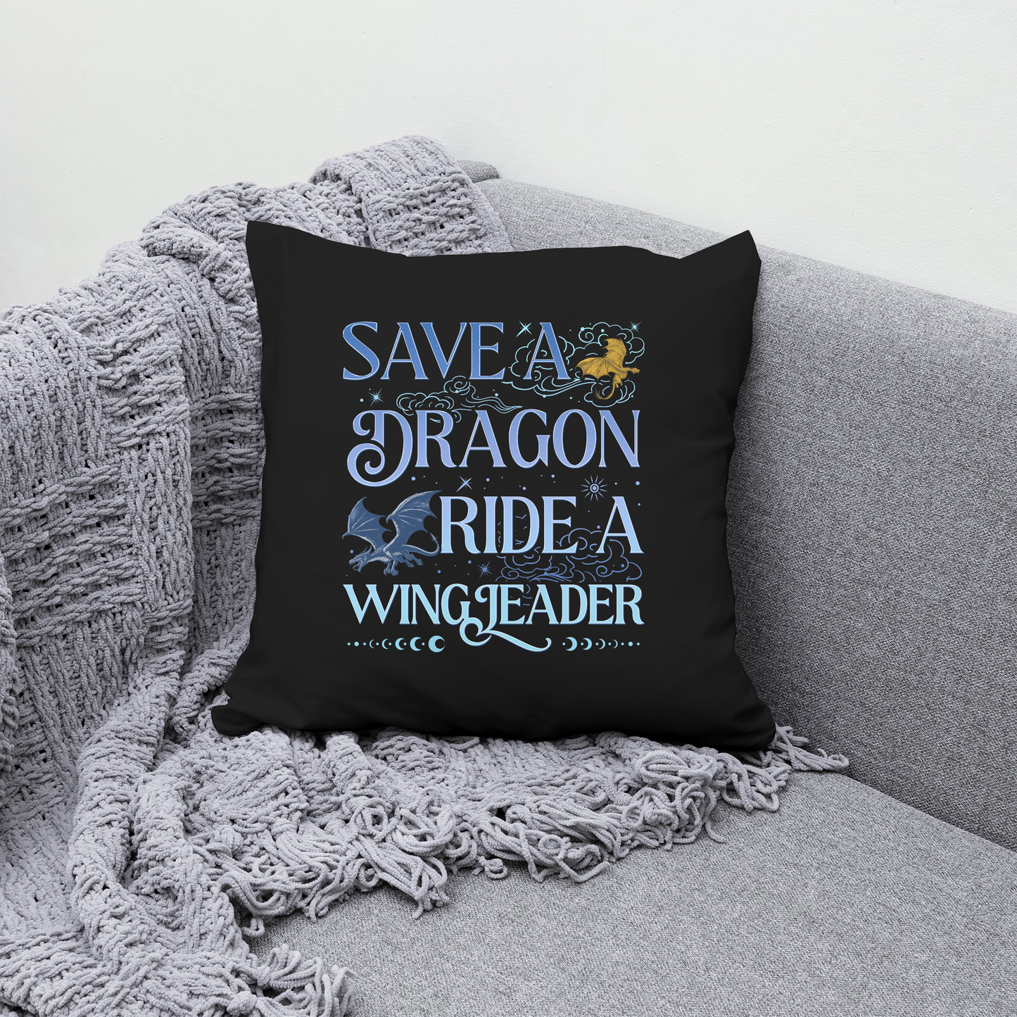 Fourth Wing “Save a dragon” pillow